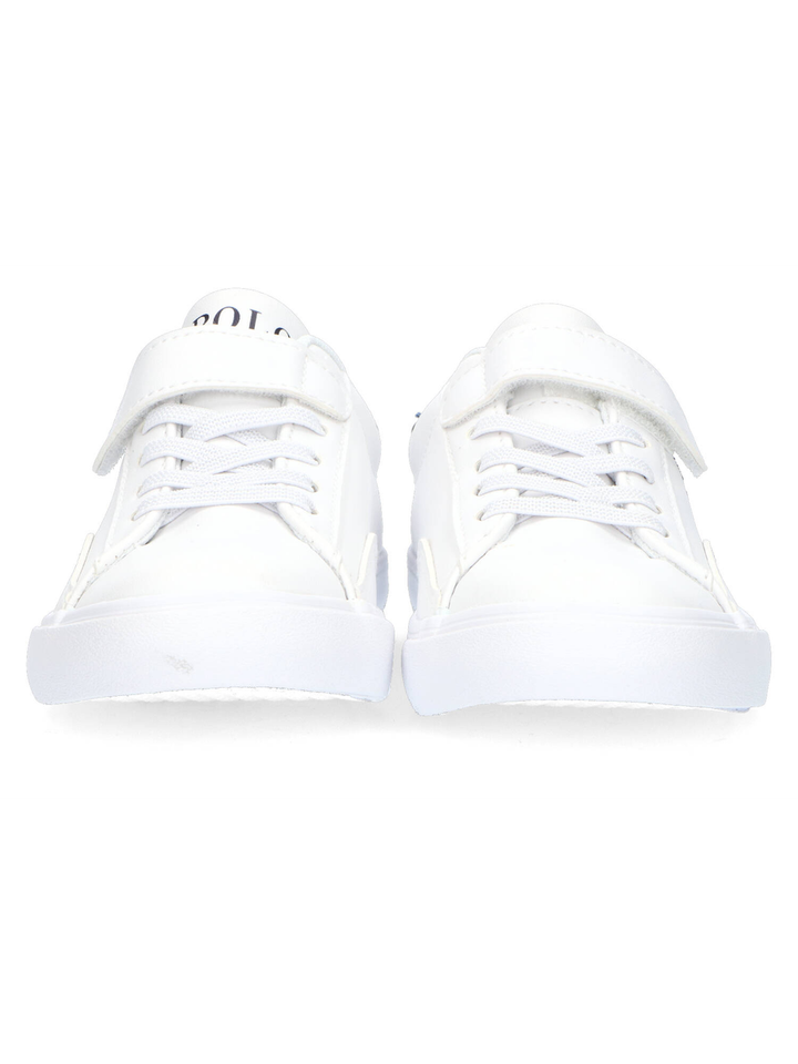 Witte lage sneakers met velcro en donkerblauw detail Therra Ralph Lauren