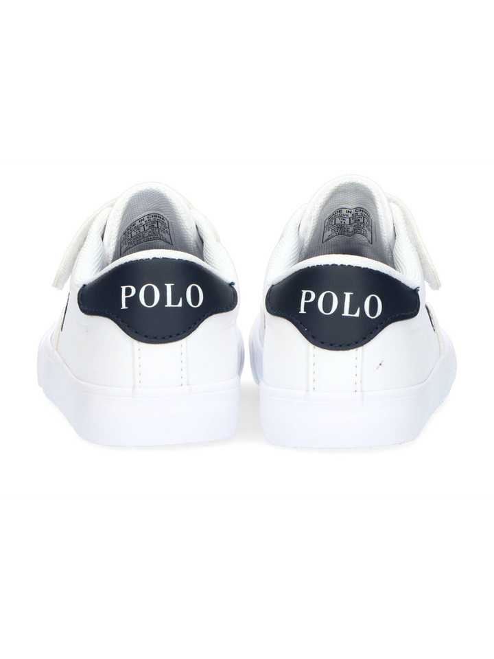 Witte lage sneakers met velcro en donkerblauw detail Therra Ralph Lauren