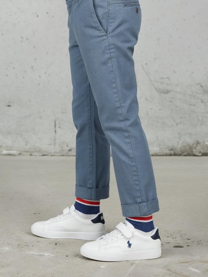 Witte lage sneakers met velcro en donkerblauw detail Therra Ralph Lauren