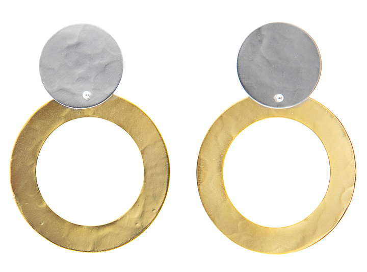 Bicolor oorbellen in goud en zilver Taim Creations 