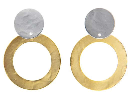 Bicolor oorbellen in goud en zilver Taim Creations