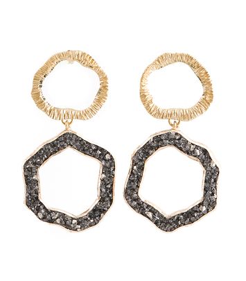 Donkergrijs Pearl oorbellen Taim Creations 