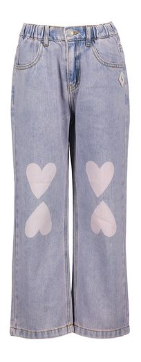 Straight fit jeans met roze glans en hartjes opdruk Jelly Mallow