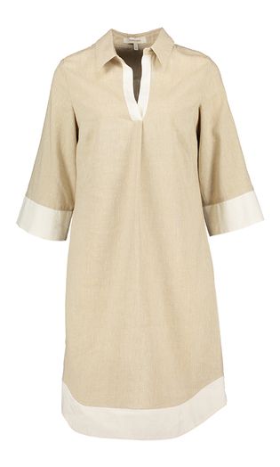 Beige kleed met V-hals Marie Mero 