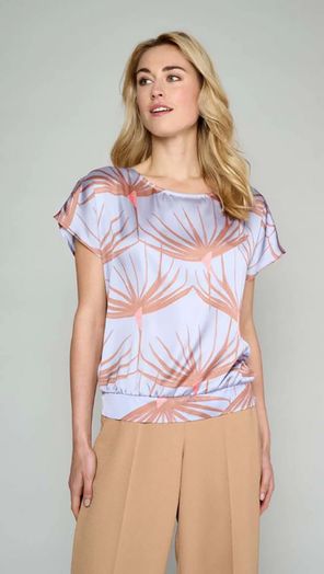 Paarse losse bloes met print Marie Mero