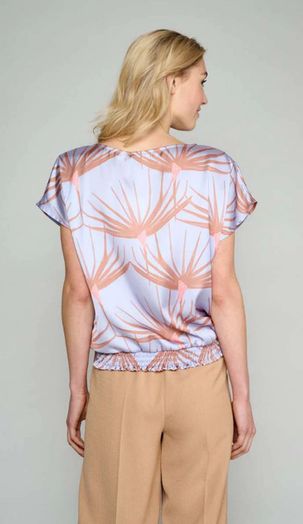 Paarse losse bloes met print Marie Mero