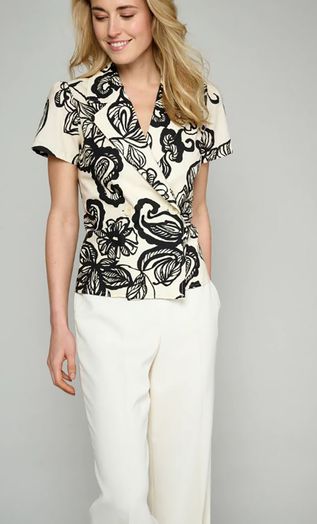 Blouse met korte en bloemenprint Marie Mero