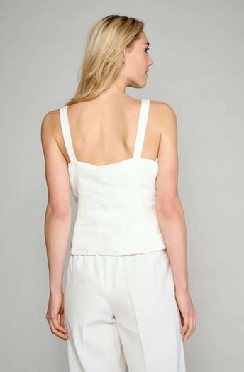 Beige linnen top met detail Marie Méro