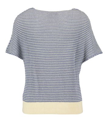Lichtblauwe pull met beige details Marie Mero