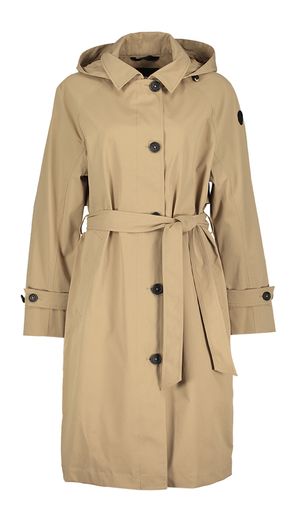 Beige trenchcoat met kap Reset