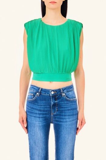 Groene top met elegante plooien Liu Jo