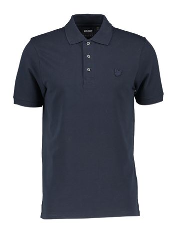 Donkerblauwe polo met logo Lyle & Scott