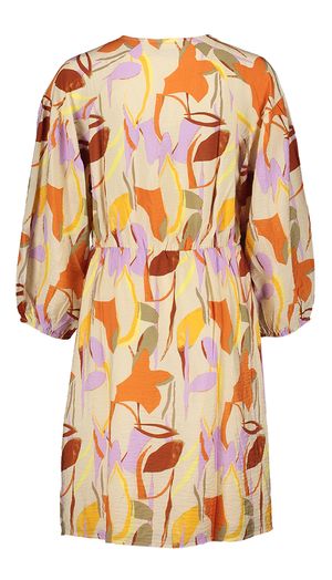 Ecru jurk met multicolor print Tracy Peppercorn