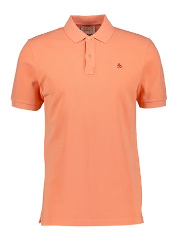 Oranje Polo met rood merklogo. Scotch & Soda
