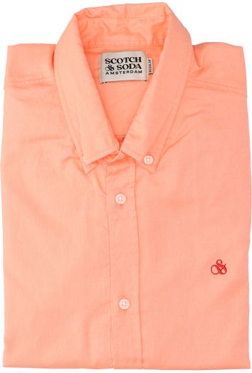Zalmroze linnen hemd ( slim fit) en lange mouwen Scotch & Soda
