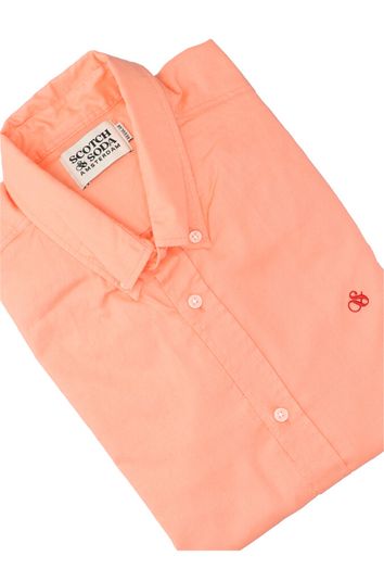Zalmroze linnen hemd ( slim fit) en lange mouwen Scotch & Soda
