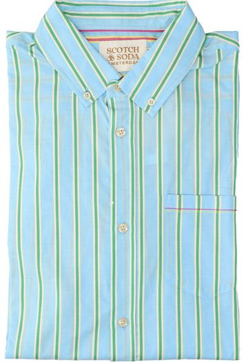 Groen katoenen hemd ( regular fit) met strepen en lange mouwen Scotch&Soda 