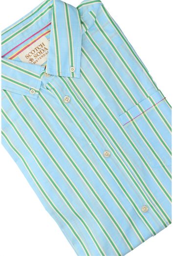 Groen katoenen hemd ( regular fit) met strepen en lange mouwen Scotch&Soda 