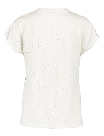 Wit geperforeerd t-shirt met structuur Signe Nature