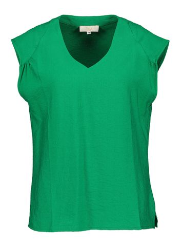 Groene blouse met V-hals en korte mouwen Signe Nature