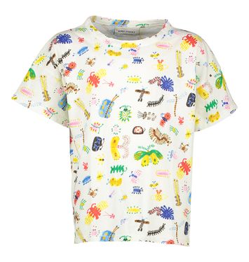 Beige t-shirt met multicolor insectenprint Funny Insect Bobo Choses