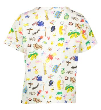Beige t-shirt met multicolor insectenprint Funny Insect Bobo Choses
