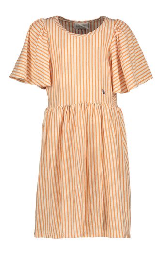 Beige jurk met licht oranje strepen Vertical Stripes Kleed Bobo Choses