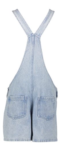 Jeanskleurige salopette met gele accenten Circle Short Bobo Choses