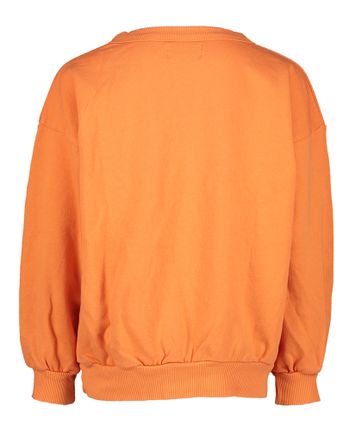 Oranje sweater met blauwe opdruk Big Cat Bobo Choses