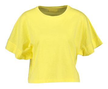 Gele katoenen cropped t-shirt Morgan Maan