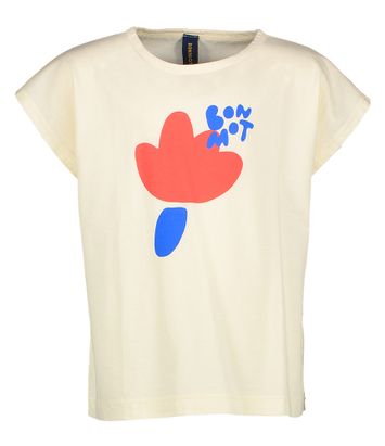 Off white katoenen t-shirt met opdruk Ivo Bonmot