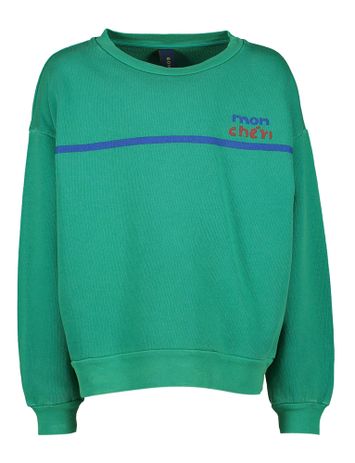 Groene katoenen sweater met ronde hals Bonmot