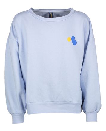 Lichtblauwe katoenen pull met ronde hals Bonmot
