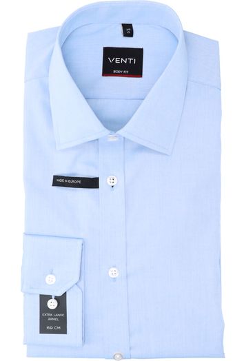 Lichtblauw katoenen hemd (slim fit) met extra lange mouwen Venti