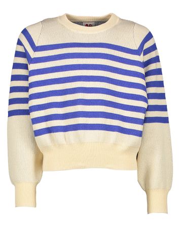 Beige trui met blauwe strepen AO