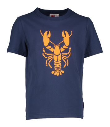 Blauwe t-shirt met kreeften print AO76