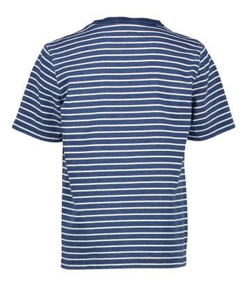 Wit en blauw gestreepte t-shirt met korte mouwen AO
