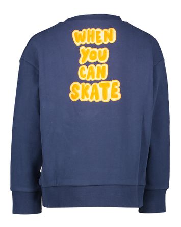 Blauwe sweater met print AO76