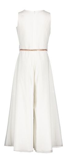 Ecru jumpsuit met rosé kleurige riem Elsy