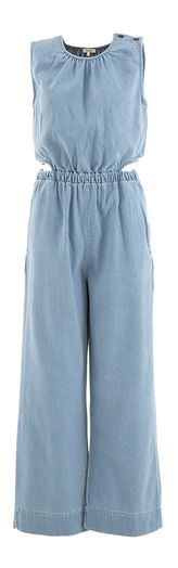 Blauwe jeans jumpsuit met uitsnijdingen in de zij Papaye Bellerose