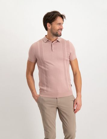 Roze polo met subtiele broderie Senne Saint Steve
