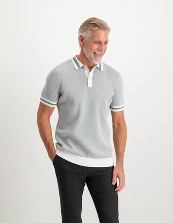 Groene polo met beige details Maurice Saint Steve 