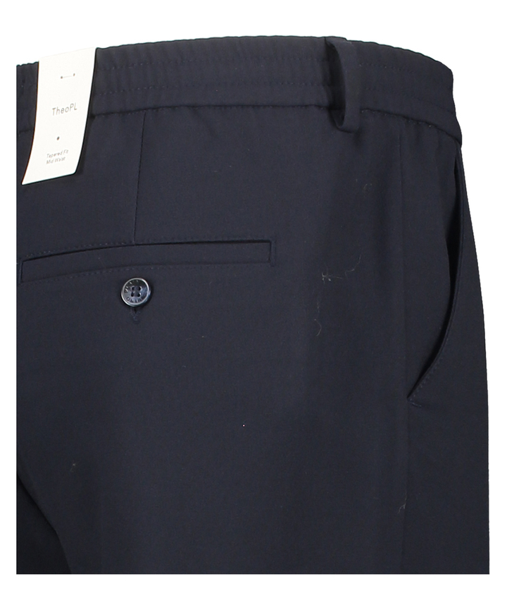Donkerblauwe pantalon Theo Plain