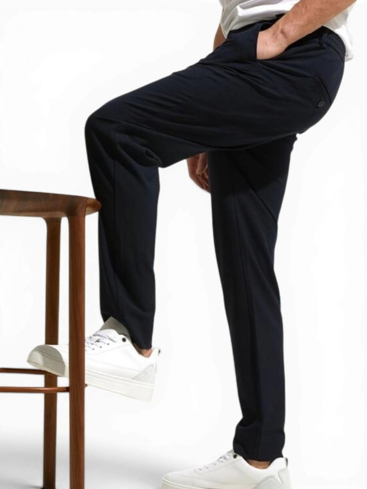 Donkerblauwe pantalon Theo Plain