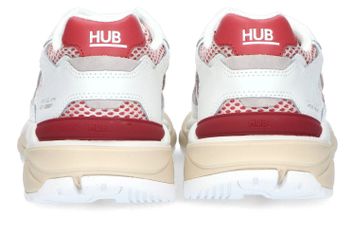 Witte sneakers met rode details Slam HUB