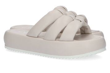 Taupe kleurige slippers met dikke zool Curvy Jemy