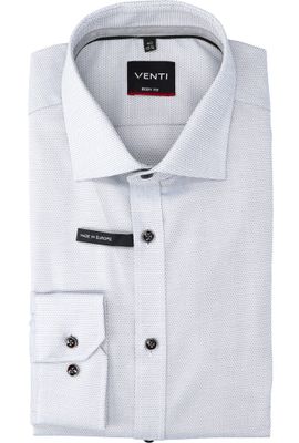 Grijs uni katoenen hemd (regular fit) met lange mouwen Venti