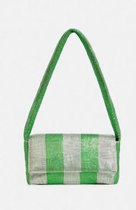 Essentiel Green and silver striped chainmail shoulder bag Findo  