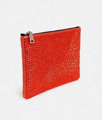 Oranje tasje met stras Folilo Essentiel 