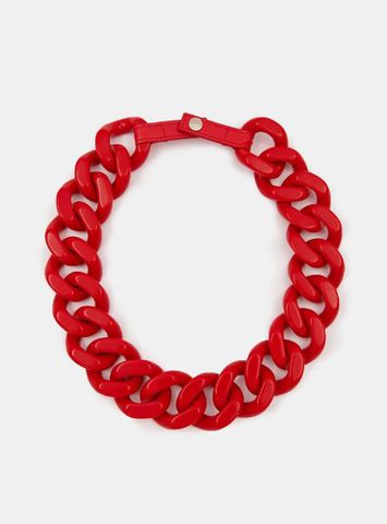 Rode halsketting met harsen schakels Floris Essentiel